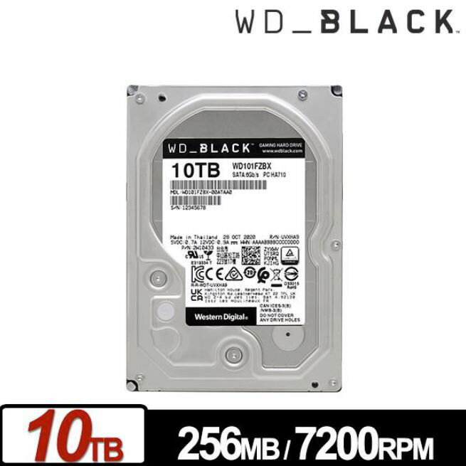 【現貨】全新公司貨 WD威騰 黑標 10TB 3.5吋 SATA 電競硬碟 (WD101FZBX)