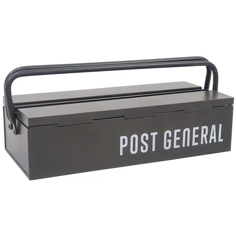 【全館滿額折】 Post General 玄黑色 堆疊式手工具收納箱 H5875【新竹皇家PG-98196-0002】