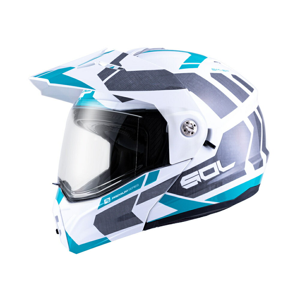 【SOL Helmets】SM-6P複合可掀式安全帽 (前衛者_白/綠) ｜ SOL安全帽官方商城