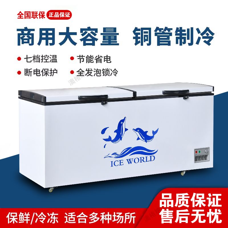 【4876人收藏】家用冰櫃商用大容量可凍雪糕冰箱臥式冰櫃銅管節能冷凍櫃單溫雙溫-享樂