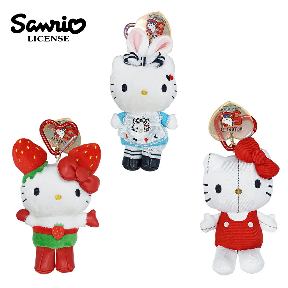 【日本正版】凱蒂貓 玩偶吊飾 娃娃 絨毛玩偶 50周年紀念 Hello Kitty 三麗鷗 Sanrio