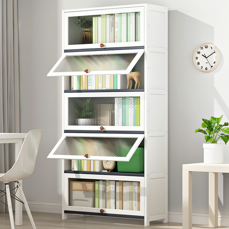 落地實木書柜書架靠墻置物架家用現代簡約書本收納置物柜簡易柜子