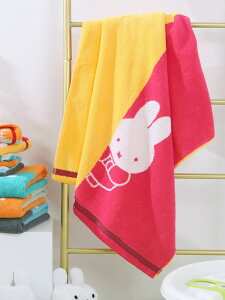 金號純棉浴巾家用成人兒童柔軟吸水寶寶1.4米卡通米菲兔裹巾抹胸