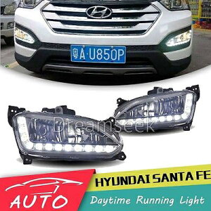 汽車LED日間行車燈 晝行燈 適用于 現代新勝達 Hyundai IX45 Santa Fe 2013 2014 霧燈