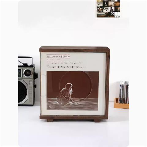 開發票 CD/DVD整理櫃 黑膠LP唱片收藏箱收納架CD架12寸黑膠唱片存放架懷舊亞克力CD架S065公司貨快速出貨