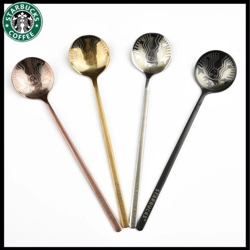 快速出貨 STARBUCKS Mulitibuys-4 件星巴克風格不銹鋼咖啡勺攪拌勺禮盒
