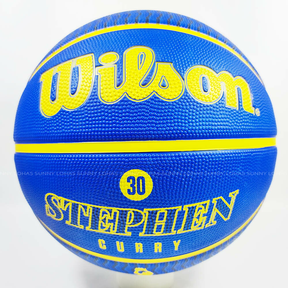 WILSON NBA球員系列 STEPHEN CURRY 橡膠籃球 7號球 WZ4006101XB7 藍黃【陽光樂活】