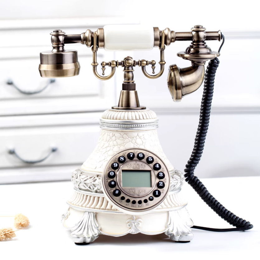 歐式複古電話機 仿古有線辦公家用電話機 帶來電顯示 創意固定座機