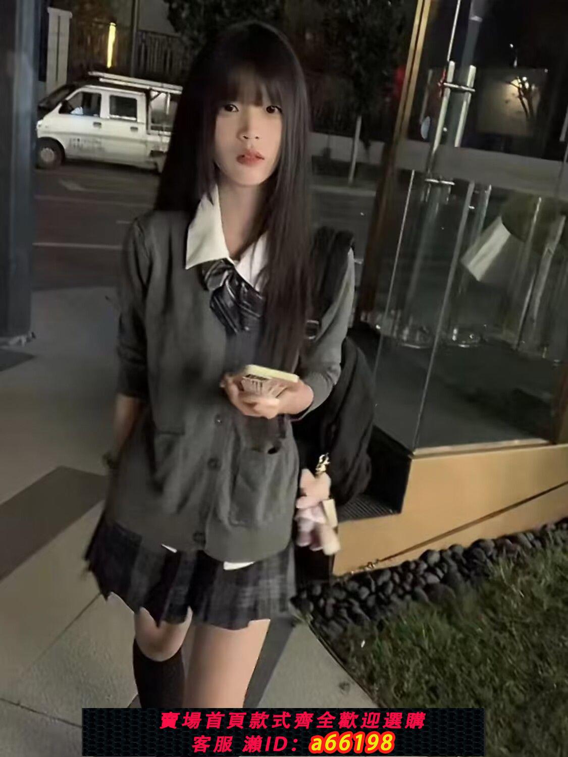 【臺灣公司 可開發票】jk制服學院風美拉德套裝灰色針織開衫小眾甜酷日系復古毛衣外搭女
