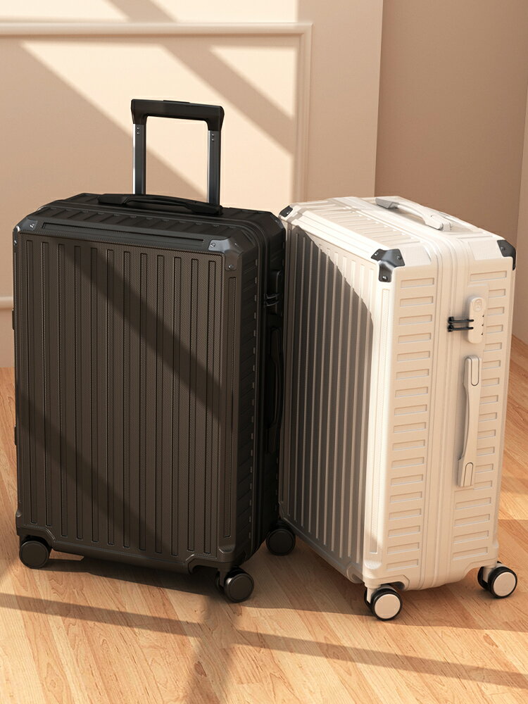 優樂悅~行李箱男女大容量鋁框旅行拉桿箱24寸拉鏈耐用結實登機密碼皮箱子 行李箱 箱子
