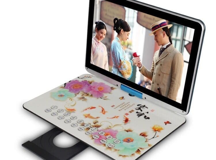 （爆款熱賣）（國際精品）【免運】29寸WiFi移動DVD便攜式EVD兒童影蝶播放機帶小電視25翻蓋折曡網路