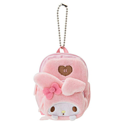 【震撼精品百貨】My Melody 美樂蒂 Sanrio 美樂蒂揹包造型迷你吊鍊絨毛零錢包#83262 震撼日式精品百貨