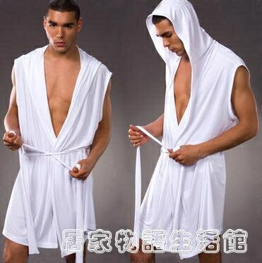 買一送一 男士睡袍性感睡衣浴袍日式韓版時尚長款夏季薄款情趣潮男家居服 居家物語