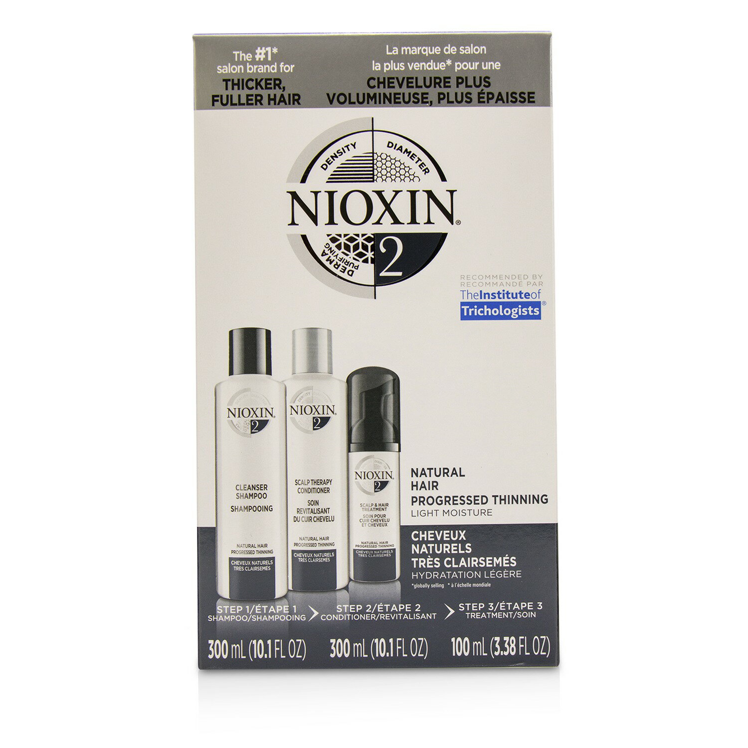 儷康絲 Nioxin - 3D護理系統2號系列(適合自然髮質，漸進變薄，輕盈保濕)