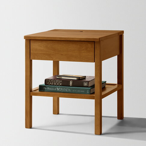 日系系列全實木專利床頭櫃(附插座).實木製造、低甲醛、專利床頭櫃、床邊桌【myhome8居家無限】★APP下單享點數4% 3