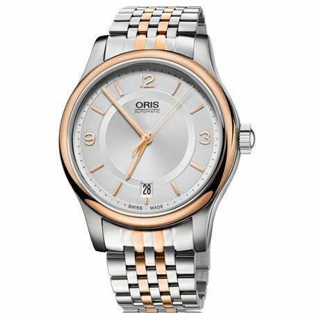 ORIS 豪利時  0173375784331-0781863 Classic Date系列 時尚風格日曆腕錶 / 銀面 37mm