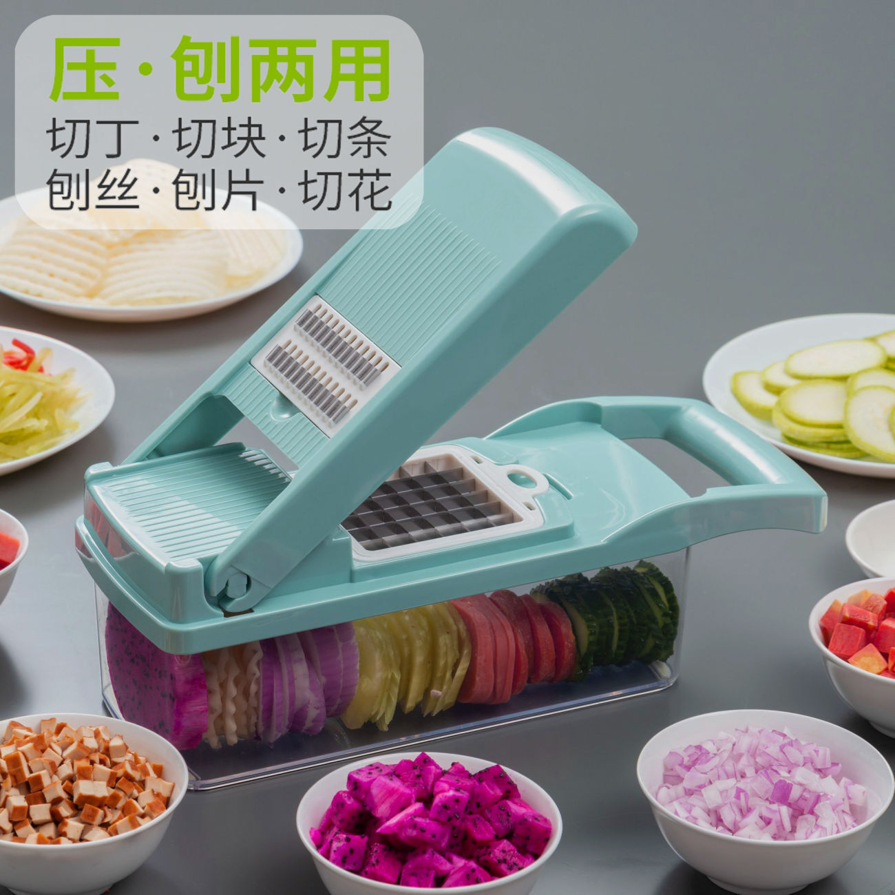 快速出貨 雙頭切菜器土豆絲切絲器刨絲器切丁廚房家用擦切片切花廠家供應