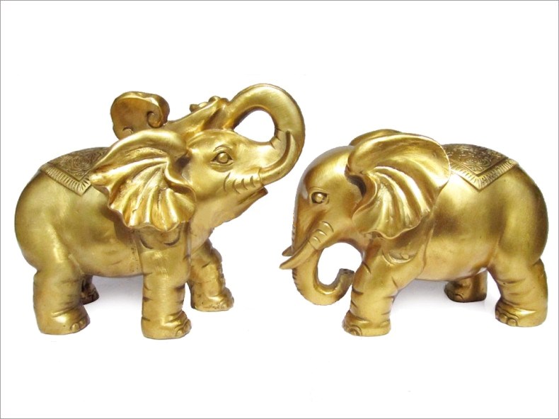 開光純銅吉祥如意招財吸水大象一對銅象對象擺件財福家居工藝禮品