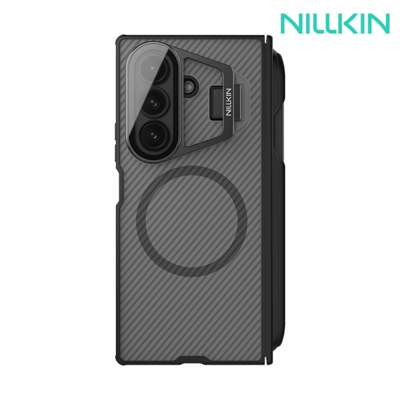 NILLKIN SAMSUNG 三星 Galaxy Z Fold 7 5G 黑鏡 Prop 磁吸保護殼(透明鏡蓋)(攜筆款)(透黑) 保護套 手機殼 鏡頭保護 可站立 支架 鏡頭防塵蓋 MagSafe