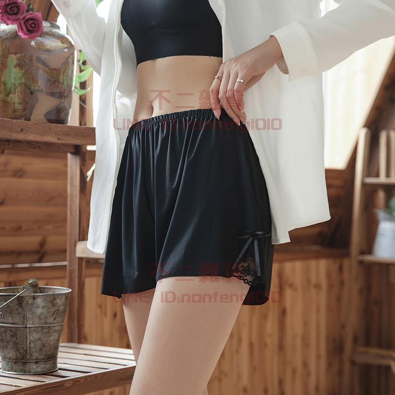 安全褲女夏可外穿防走光冰絲大碼薄款蕾絲內搭褲打底褲【不二雜貨】