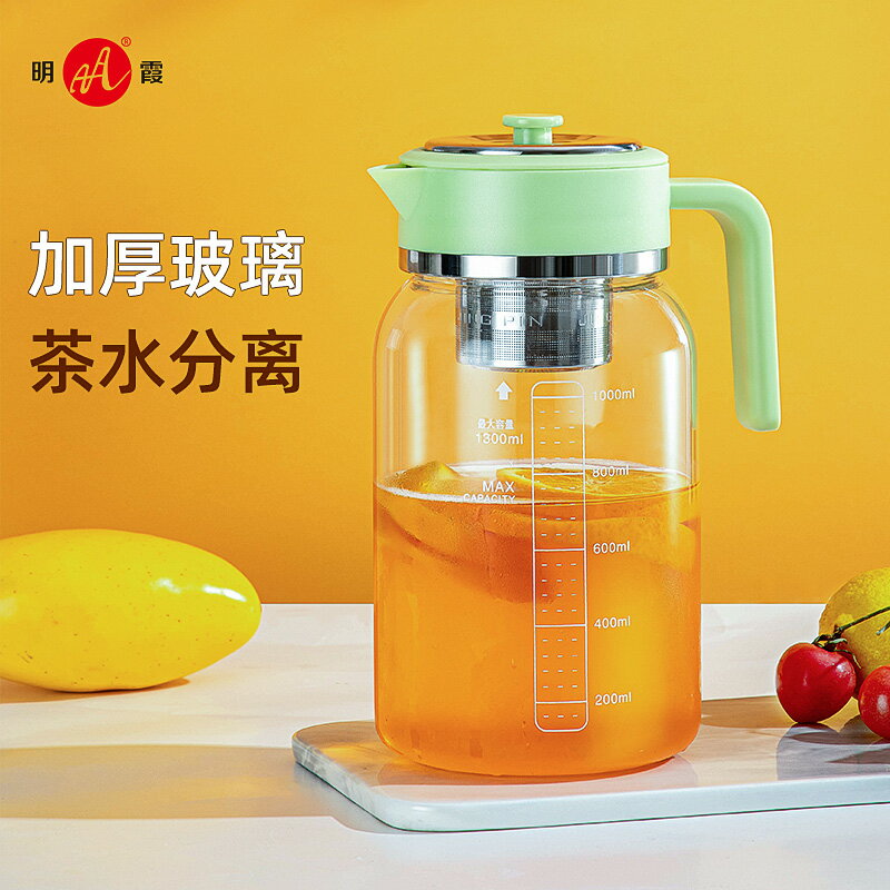冷水壺大容量耐高溫夏季家用客廳透明玻璃涼白開水瓶泡茶壺涼水杯