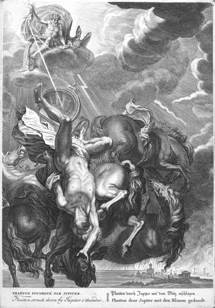 Posterazzi: Mythology Phaeton Nphaeton Struck Down By Zeus Thunder ...