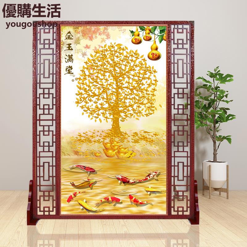 優購生活~定製中式實木屏風隔斷雙面鏤空客廳臥室辦公酒店家用風水玄關移動座屏定製 屏風櫃 屏風 隔間 客廳 玄關櫃 隔板 屏風架訂製 可付費上門安裝