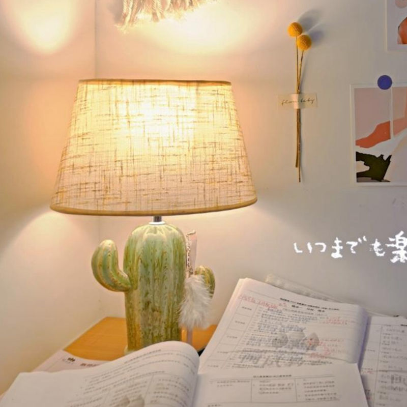 免運 檯燈 北歐創意網紅臥室房間少女陶瓷調光ins臺燈護眼學習可愛床頭燈S066快速出貨