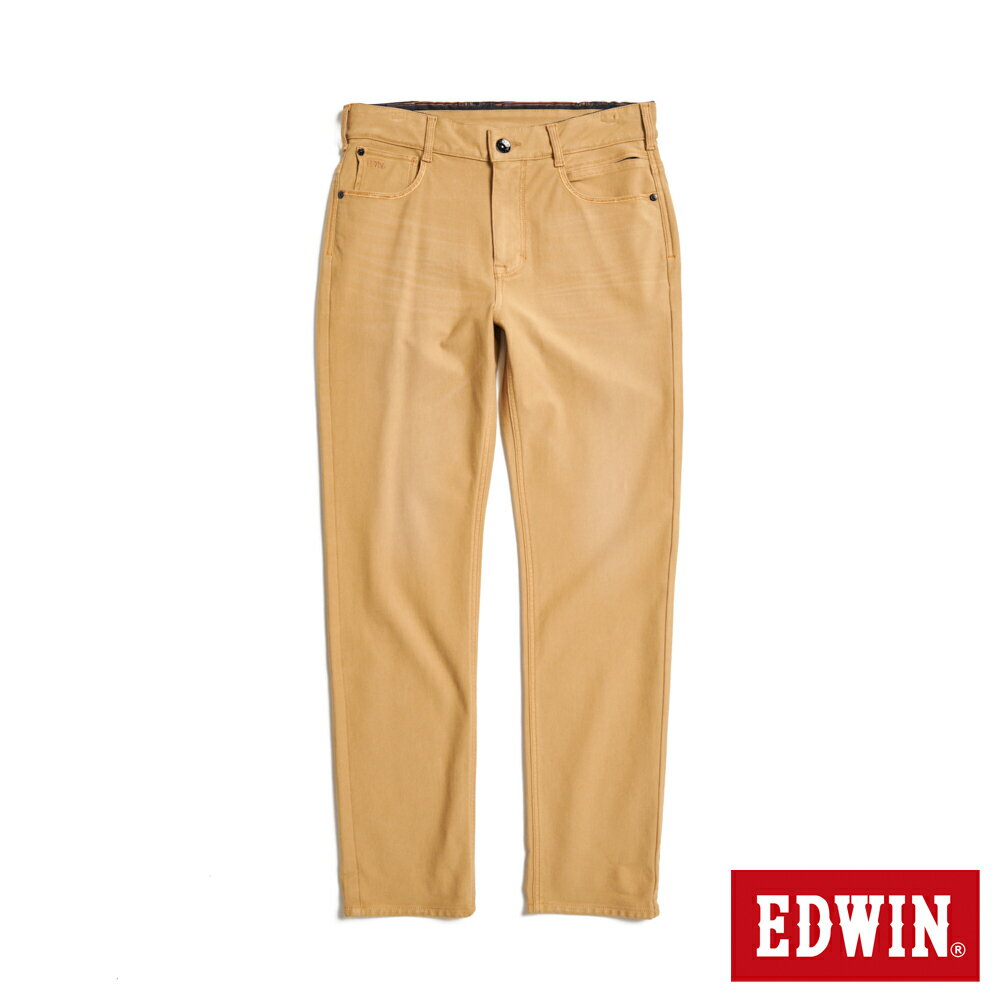 EDWIN 加大碼 JERSEYS 迦績 透氣中直筒牛仔褲-男款 灰卡其