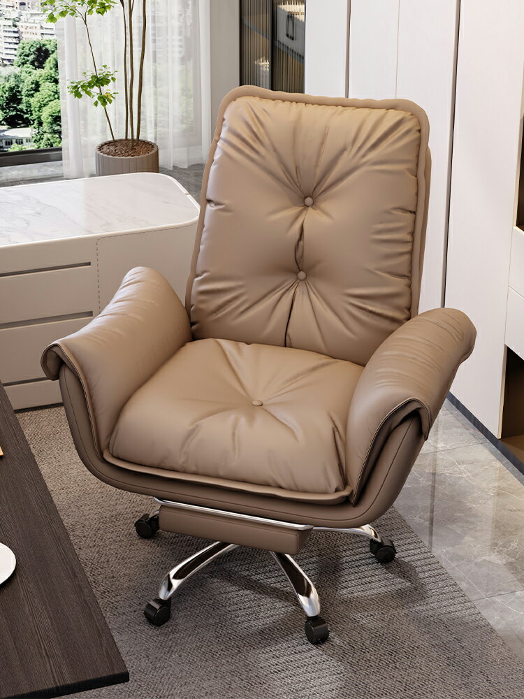 老板椅家用辦公電腦椅舒適久坐辦公室椅子商務沙發椅書房直播座椅*阿英特價