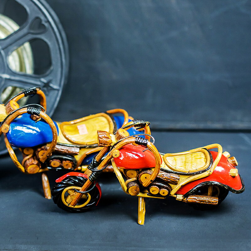 泰國進口純手工模型摩托車工藝品桌面兒童房裝飾品送男孩特色禮物