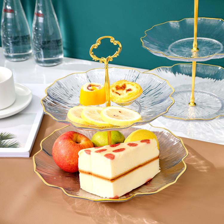 網紅水果盤客廳家用茶幾零食糖果盤蛋糕盤輕奢風托盤點心架甜品台【摩可美家】