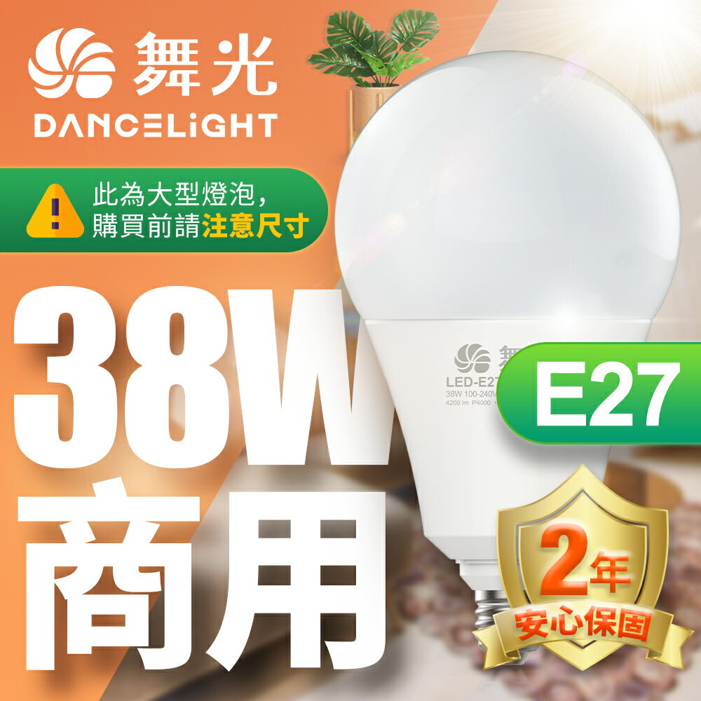 【DanceLight 舞光】38W LED燈泡 2年保固(白光/黃光/自然光)