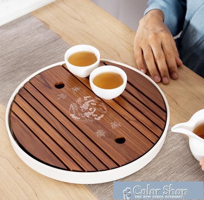 茶盤鑫裕源實木茶盤家用長方形儲水日式竹制托盤陶瓷小茶臺簡約幹泡