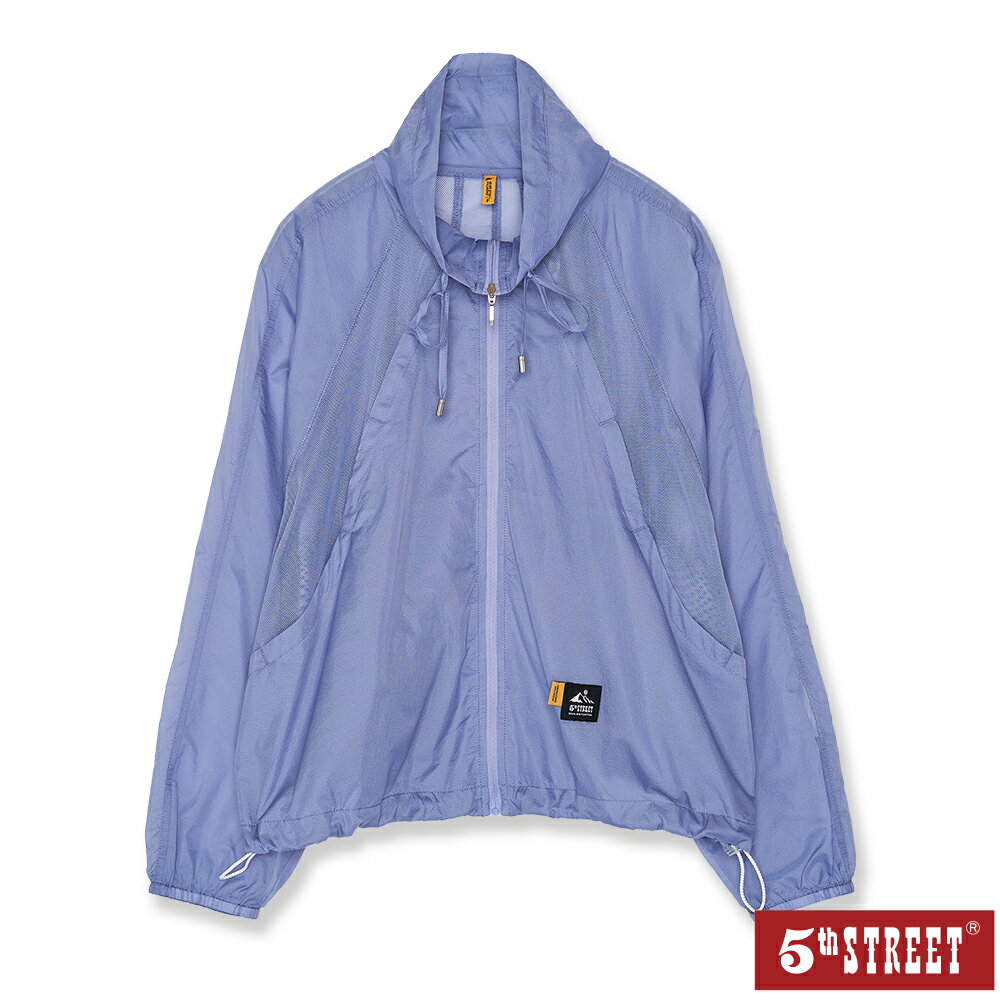 女裝 冰感防曬 抗UV 涼感 輕量 拼接 網格 防曬外套 灰紫色 (510584) 【5th STREET】【APP下單享4%回饋】
