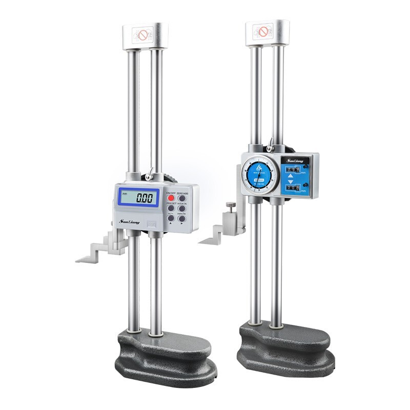 {公司貨 最低價}日本三量不銹鋼數顯雙柱高度尺0-300mm劃線畫線帶表高度尺0-500mm 1