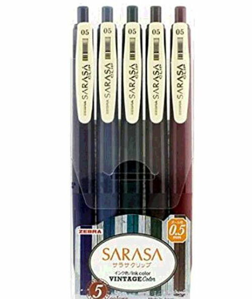 [COSCO代購4] W135169 Zebra Sarasa Clip 典雅風鋼珠筆0.5公釐 5色組 X 4入