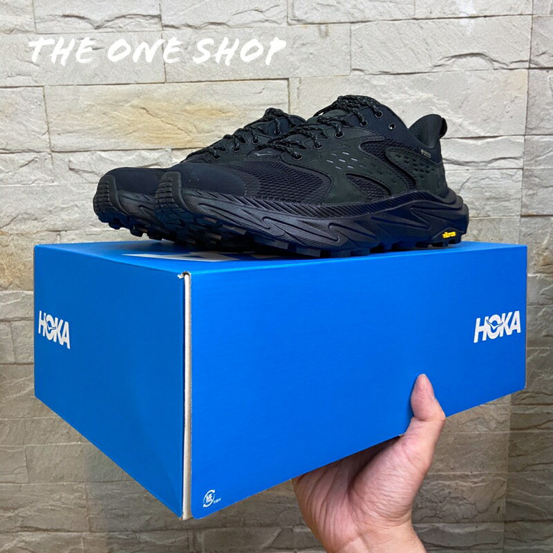 HOKA ONE ONE Anacapa 2 Low GTX GORETEX 黑色全黑低筒登山越野健行