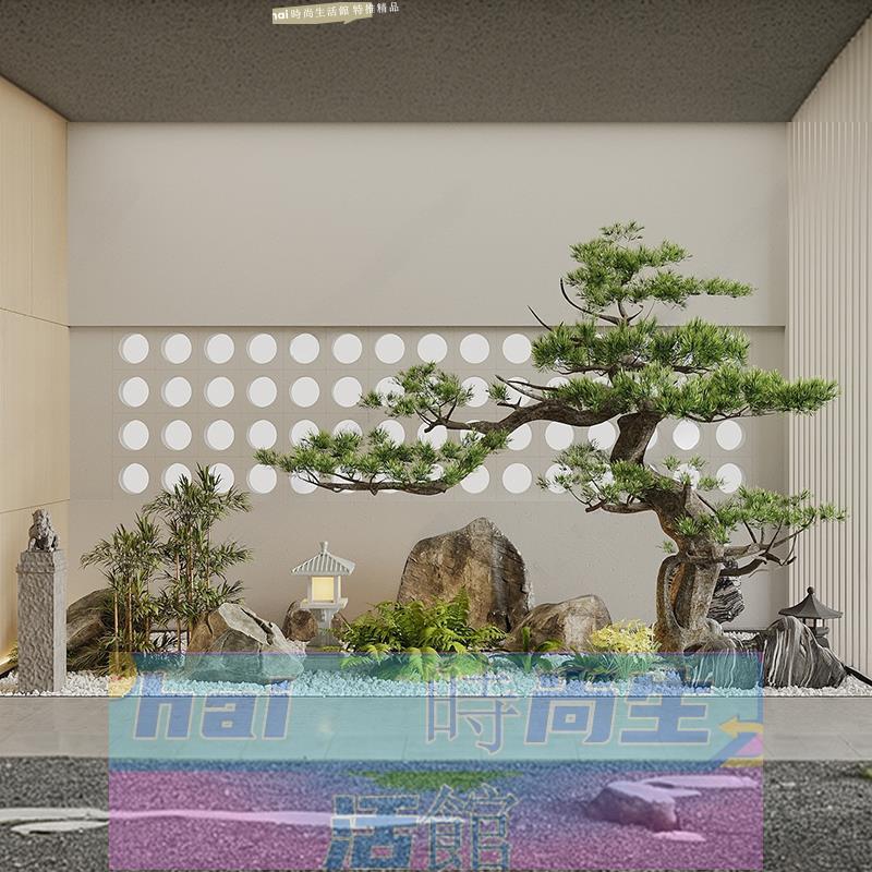 免運 可開發票 大型模擬綠植落地擺件侘寂風迎客松室內戶外松樹裝飾樹假植物造景