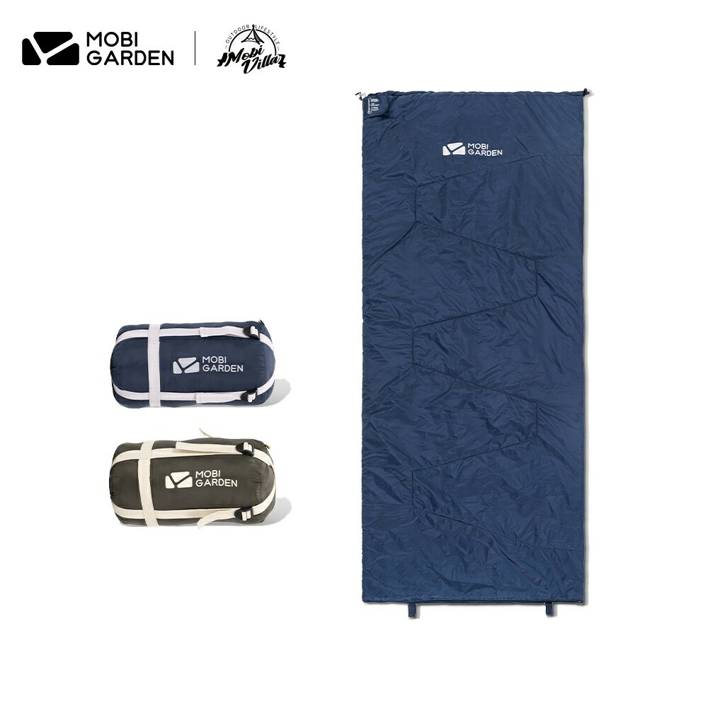 MOBI GARDEN信封睡袋超輕便攜式戶外露營遠足輕便橄欖綠色睡袋