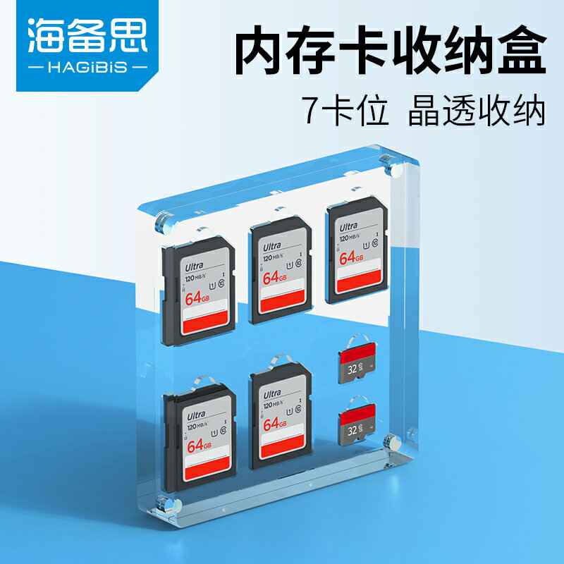 海備思存儲卡收納盒SD/TF記憶體卡盒透明手機相機單反電腦儲存卡桌面展示盒子