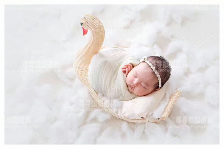 新款兒童攝影道具 兒童拍照白天寶寶道具嬰兒筐 寶寶筐天鵝框