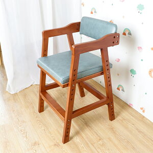 實木兒童學習椅子家用可升降調節科技布寫字靠背腳踏加高吃飯餐椅