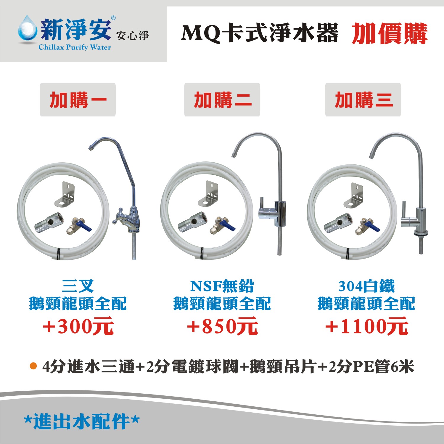 【龍門淨水】MQ快拆卡式三管淨水器 MQ-PP棉5微米+軟水樹脂+奈米活性碳 過濾器(MQ108) 1