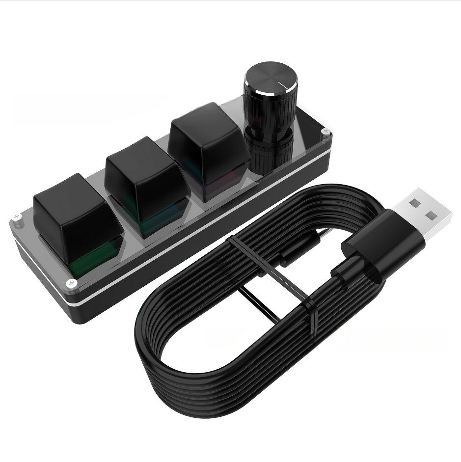 3鍵Usb自定義辦公鍵盤你PS快捷鍵復制粘電腦音量控制繪畫電競osu