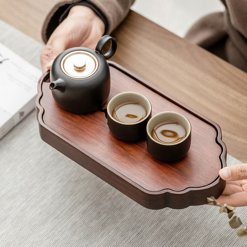 一品仟堂茶盤家用功夫茶具輕奢現代小型茶臺茶海簡約儲水瀝水托盤