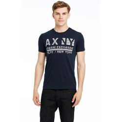 美國百分百【Armani Exchange】T恤 AX 短袖 上衣 logo 文字 T-shirt 白色 XS號 E821