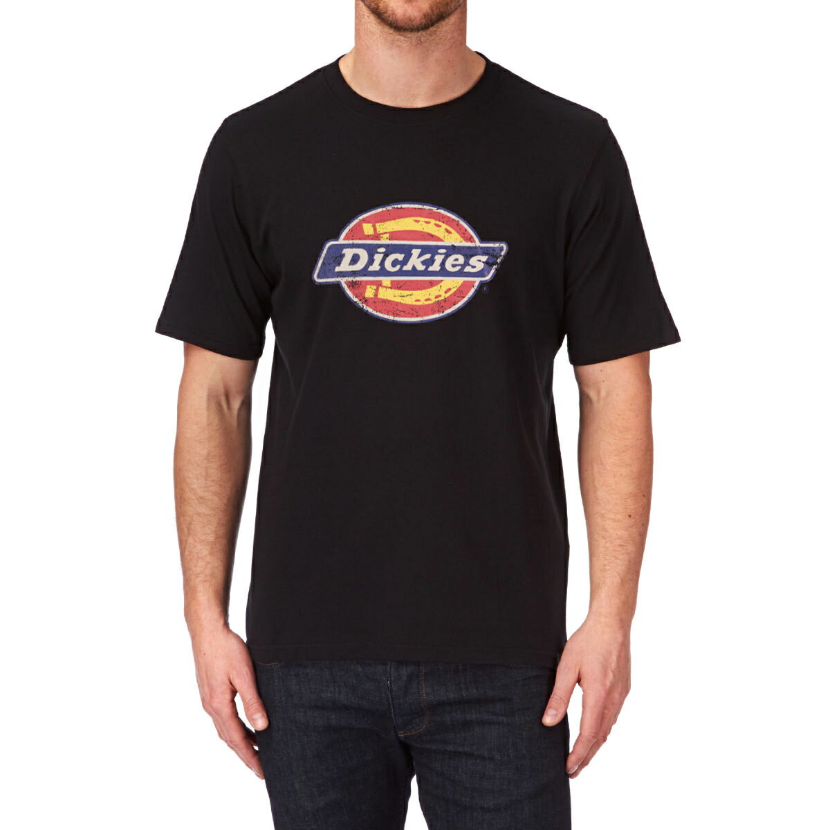 美國百分百【全新真品】Dickies T恤 短袖 T-shirt 短T 男 復古 仿舊 logo 滑板 黑色 M L XL號 F484