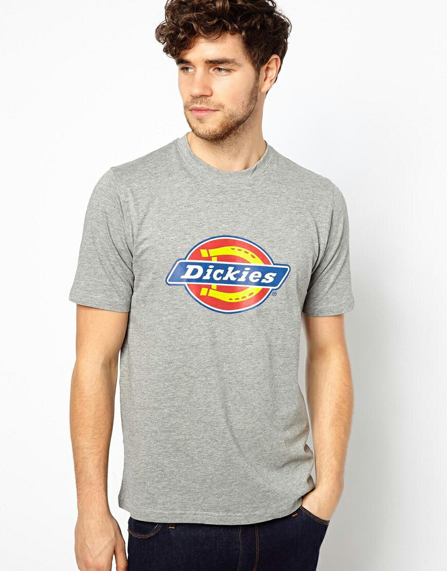 美國百分百【全新真品】Dickies T恤 短袖 T-shirt 短T 男 復古 logo 滑板 街頭 灰色 S M號 F484