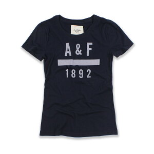 美國百分百【Abercrombie & Fitch】T恤 AF 短袖 短T 麋鹿 上衣 女 深藍色 M號 F519